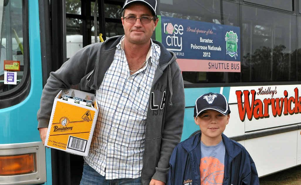 Michael Galvin and Lachie Marriott used the shuttle bus to get to town. Michael Galvin and Lachie Marriott used the shuttle bus to get to town.